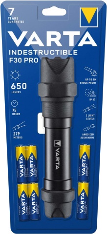 Varta Cons.Varta Torcia LED F30 Pro 6AA c.Batt. IndistruttibileF30Pro NUOVO