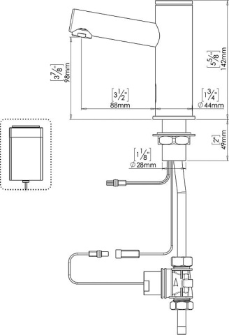 Benkiser Mitigeur de lavabo Metrix Primus 110 mm Capteur IR Fonctionnement sur pile chromé NOUVEAU