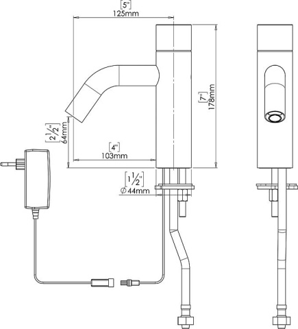 Benkiser Metrix Fashion washbasin tap Projection 125 mm IR sensor Mains operation NEW