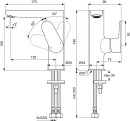 Ideal Standard Cerafine O bateria umywalkowa 135 mm projekcja chrom bez wyskakującego odpływu NOWOŚĆ