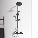 Ideal Standard Shower system Standard Ceratherm T25 hand shower, overhead shower Ø 200 mm and thermostat black matt NEW