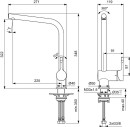 Ideal Spoelmengkraan Standaard Ceralook Draaibare uitloop Projectie 225 mm zwart mat NIEUW