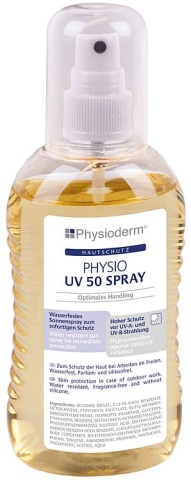 Physioderm Spray de protection solaire Physio UV 50 Spray 200ml Vaporisateur à pompe NOUVEAU