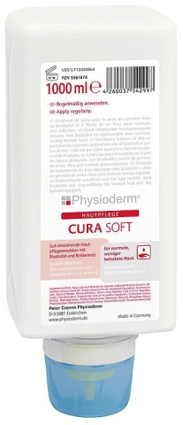 Crème de protection et de soin pour la peau Physioderm Cura Soft 1l Varioflasche NOUVEAU