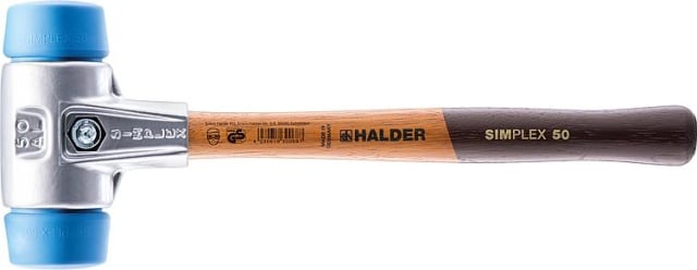 Halder SIMPLEX soft-face hammer with aluminium body and wooden handle, TPE-Soft, Ø 30 mm NEW