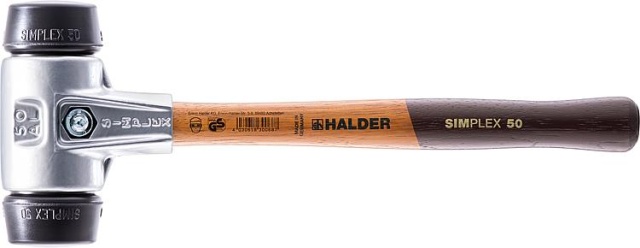 Halder SIMPLEX soft-face hammer with aluminium body, wooden handle and rubber composition, Ø 30 mm NEW