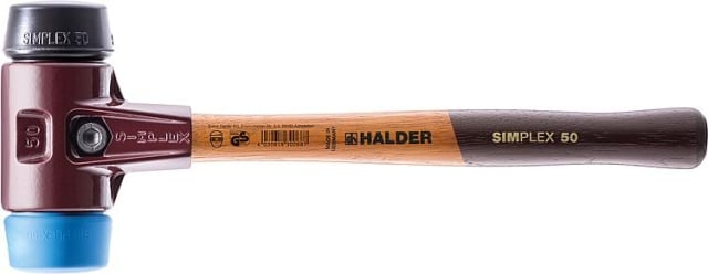 Halder SIMPLEX soft-face hammer with TE housing and wooden handle, rubber composition/TPE-soft, Ø 30 mm NEW