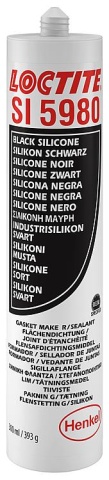 LOCTITE Sigillo universale per superfici flessibile (silicone) SI 5980 nero, cartuccia da 300 ml NUOVO