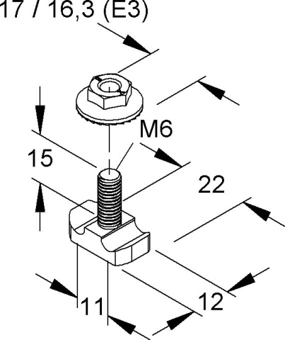 Niedax universele connector tweedelig GRHKM 6X15 V NIEUW