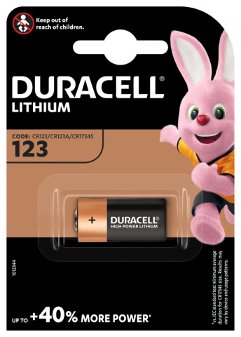 Hückmann Batteria al litio 3V CR123A Duracell DCR123A (Bli.1) NUOVO