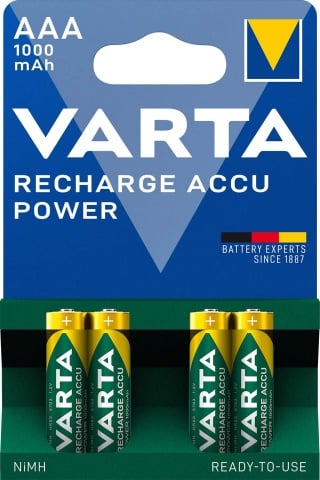 Varta Cons.Varta Ricarica Accu Power AAA 1.2V/1000mAh/NiMH 5703 Bli.4 NUOVO