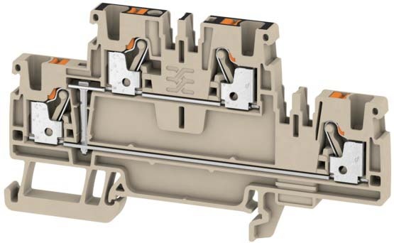 Terminale passante Weidmüller 0,14-2,5 qmm, beige A2T 2,5 VL NUOVO