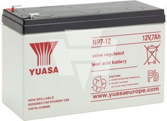 Batteria al piombo Hückmann 12V 7Ah YuasaNP7-12 116133 NUOVO