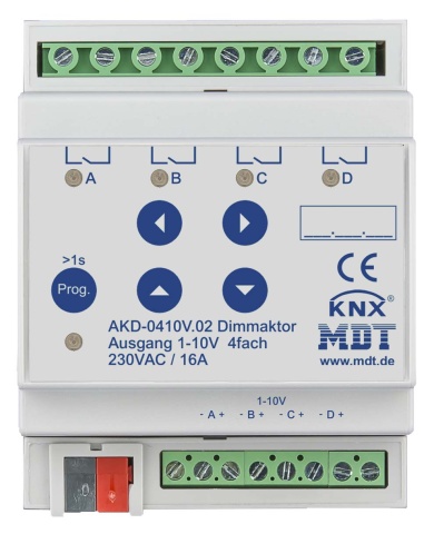 MDT technologies Attuatore dimmerabile 4 volte 4TE REG 1-10V RGBW AKD-0410V.02 NUOVO