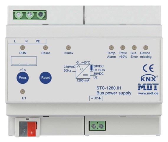 MDT technologies Bus power supply 6TE, REG, 1280mA STC-1280.01 NEW