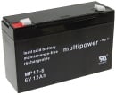 Multipower lead battery MP12-6, Pb 6V / 12 Ah Connector...