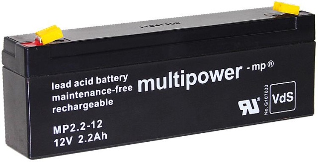 Batería de plomo multipower MP2,3-12, Pb 12V/2,3Ah Sistema de conexión: Faston 4,8 NUEVO