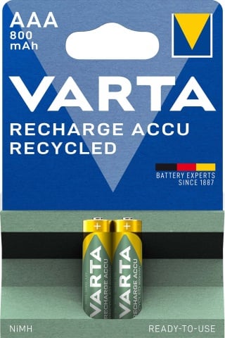 Varta Cons.Varta Ricarica Accu Riciclata AAA 1.2V/800mAh/NiMH 56813 Bli.2 NUOVO