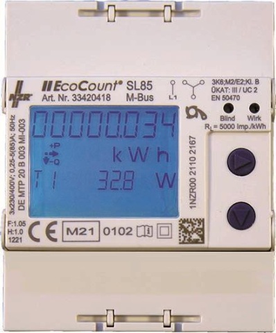 NZR Miernik elektryczny na szyne DIN 5//1A M-Bus, MID EcoCount SL#33420405 NOWOSC