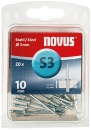 novus blind rivet A 3 X 12 STEEL 20pcs NEW