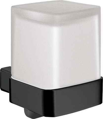 emco dispenser di sapone liquido loft parte in vetro nero satinato, con tazza slip-on NUOVO