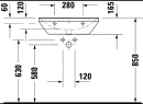 DURAVIT washbasin D-Neo, WxHxD: 600 x 165 x 440 mm, with...