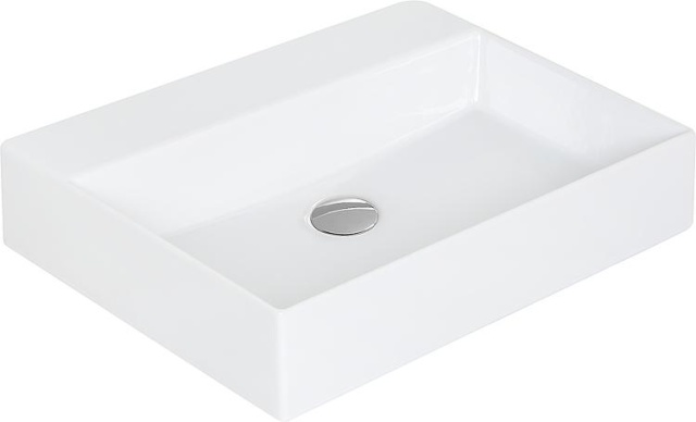 Lavabo Elayla 600x130x450 mm sin agujero cerámica blanco EQA60 NUEVO