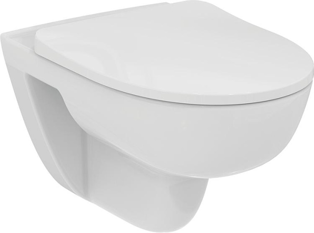 WC sospeso Ideal Standard Standard i.Life rotondo LxAxP: 360x330x540 mm ceramica senza bordo bianco NUOVO