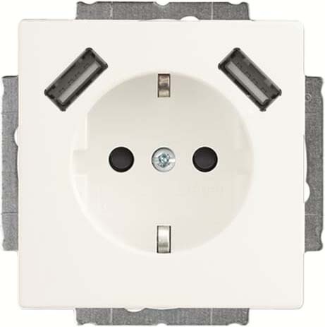 Busch-Jaeger SCHUKO 2x USB socket outlet 20 EUCB2USB-884 NEW