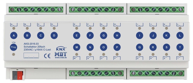 MDT technologies Schakelactor 20-voudig 12TE REG, 16A, 230VAC AKS-2016.03 NIEUW