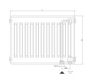 DeLonghi Radiateur profilé PLATTELLA V6 L raccordement standard 6-fois, type 11/400/700, couleur blanc RAL 9016 NOUVEAU