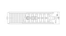 DeLonghi profile radiator PLATTELLA V6 C centre connection 6-way, type 22/600/500, colour white RAL 9016 NEW