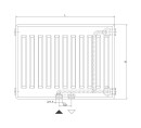 DeLonghi profile radiator PLATTELLA V6 C centre connection 6-way, type 22/600/500, colour white RAL 9016 NEW