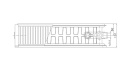 DeLonghi panel radiator LINEAR V6 L standard connection 6-fold, type 22/300/1200, colour white RAL 9016 NEW