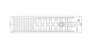 DeLonghi panel radiator LINEAR V6 L standard connection 6-fold, type 22/500/900, colour white RAL 9016 NEW