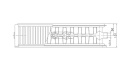 DeLonghi panel radiator LINEAR V6 C middle connection 6-fold, type 22/600/1000, colour white RAL 9016 NEW