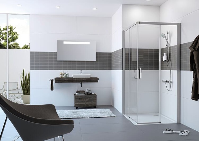 Hüppe Corner shower enclosure Classics 2 EasyEntry 2x sliding door + 2x fixed part 785-810mm NEW