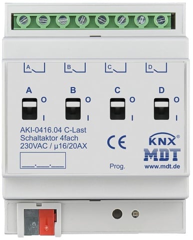 MDT Actuador modular de 4 pliegues, 4HP, REG, 16/20 A, 230 V AC, carga C, industria, 200 µF NUEVO