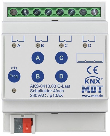 MDT Actuador modular de 4 pliegues, 4HP, REG, 10 A, 230 V AC, carga C, estándar, 140 µF NUEVO