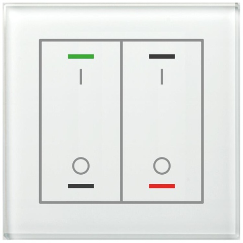 MDT Glass drukknop II Licht 2-voudig, RGBW, met temperatuursensor, wit, schakelen NIEUW