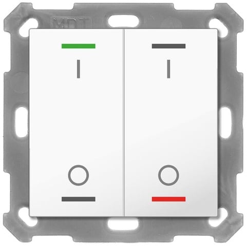 MDT Light 55 push-button, 2-gang, RGBW, with temperature sensor, pure white glossy, switching NEW