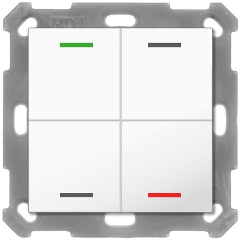 MDT Drukknopverlichting 55 4-voudig, RGBW, met temperatuursensor, zuiver wit glanzend, neutraal NIEUW