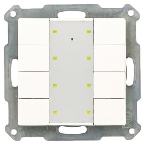 MDT KNX RF+ przycisk radiowy plus 8-krotny z aktywatorem, 55 mm, czysty bialy blyszczacy NOWOSC