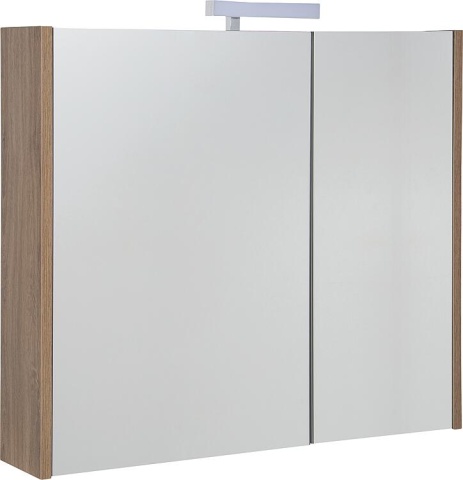 Evenes Armoire de toilette Akira avec éclairage LED, 2 portes, Chêne Nabucco, 800x700x155mm NEUF