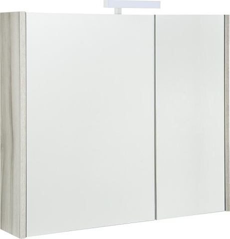 Evenes Armoire de toilette Akira avec éclairage LED, 2 portes, noyer, 800x700x155mm NEUF