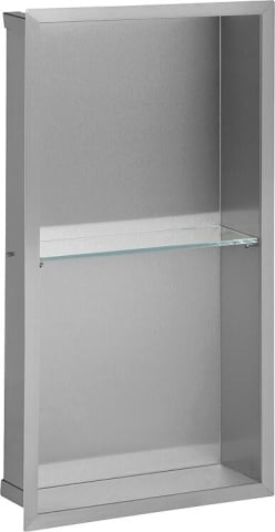 Niche murale Evenes 2 compartiments, paroi arrière en inox, profondeur 150 mm, l x h : 323x625 mm NOUVEAU