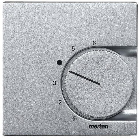 merten System M, placa central para termostato ambiente con contacto conmutado Merten, aluminio NUEVO