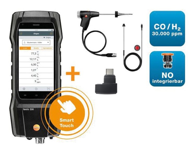 testo Exhaust Gas Analyser 300SE Set-BT 0564 3004 06 NUOVO