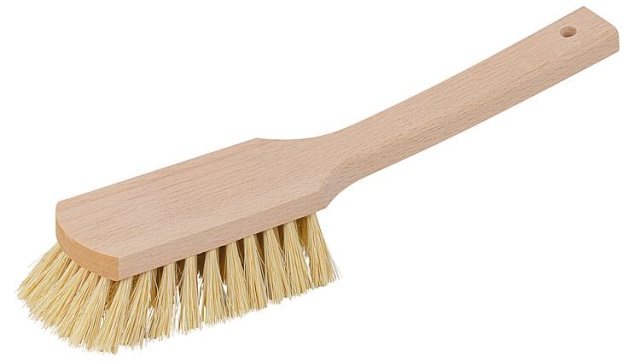 Brosse à manche, bois, 29cm, bombée, fibre NOUVELLE