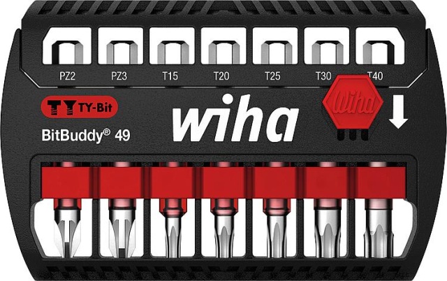 wiha Bit Set BitBuddy TY-Bit 49 mm Pozidriv, Torx 7-pièces 1/4"" NOUVEAU